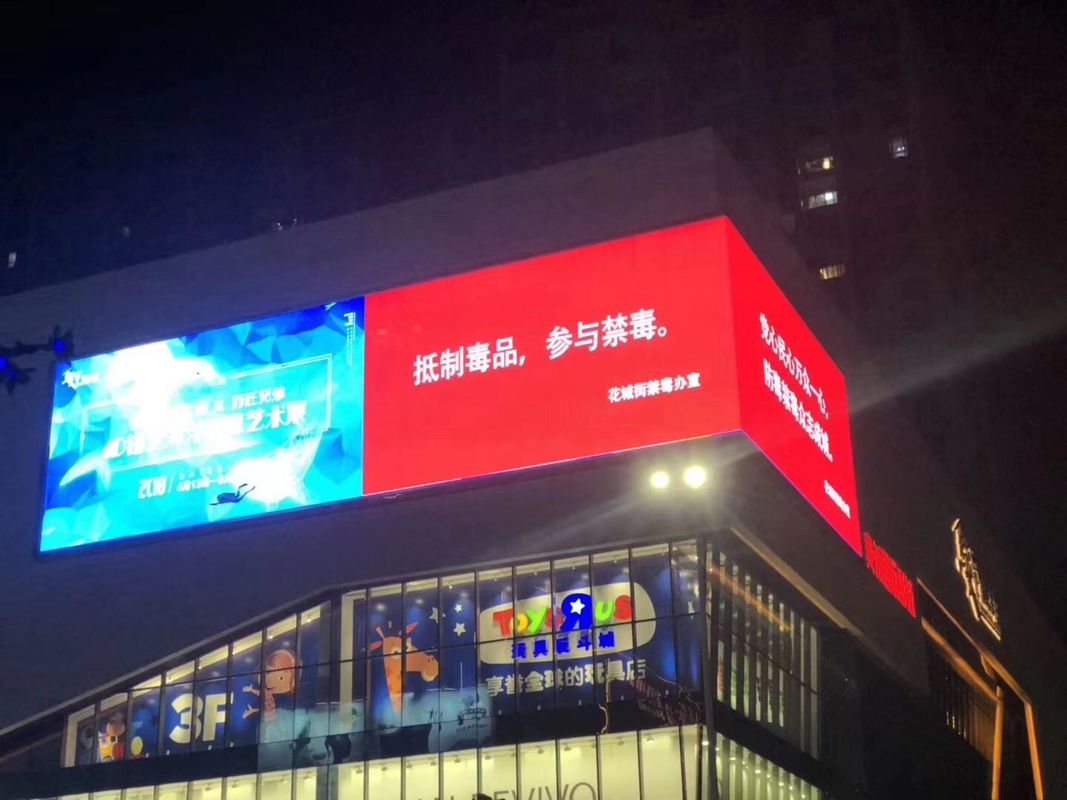 Le pixel visuel extérieur de l'écran 10mm de l'affichage à angle droit LED lance l'usine de Shenzhen de la fréquence 60Hz